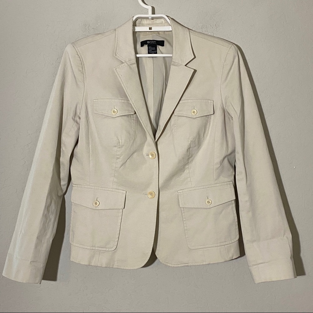 Body By Victoria Utility Jacket Blazer Cream Sz 14